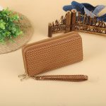 Women Fashion Simple Woven Zipper Long Purses - Image 17