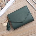 Wholesale Women Fashion Simple Solid Color Tassel Pendant Three-Fold Wallet - Image 17