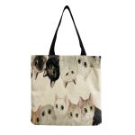 Wholesale Fashionable Foldable Portable Cute Cat Group Printing Shopping Bag - Image 35