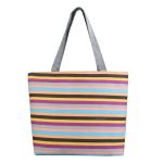 Wholesale Women Fashion Canvas Stripe Tote Bag - Image 33