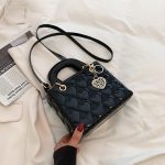 Wholesale Women Fashion Solid Color Heart Diamond Square Handle Crossbody Bag - Image 17