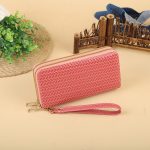 Women Fashion Simple Woven Zipper Long Purses - Image 18