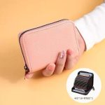 Wholesale Fashion Simple Solid Color Multifunctional Zipper Card Bag Wallet - Image 9