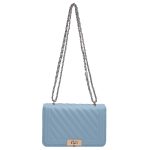 Women Casual Simple Solid Color Lock Buckle Chain Square Shoulder Bag - Image 18