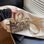 Wholesale Summer Shiny Sequin Pearl Strap Crossbody Mini Bag - Image 18