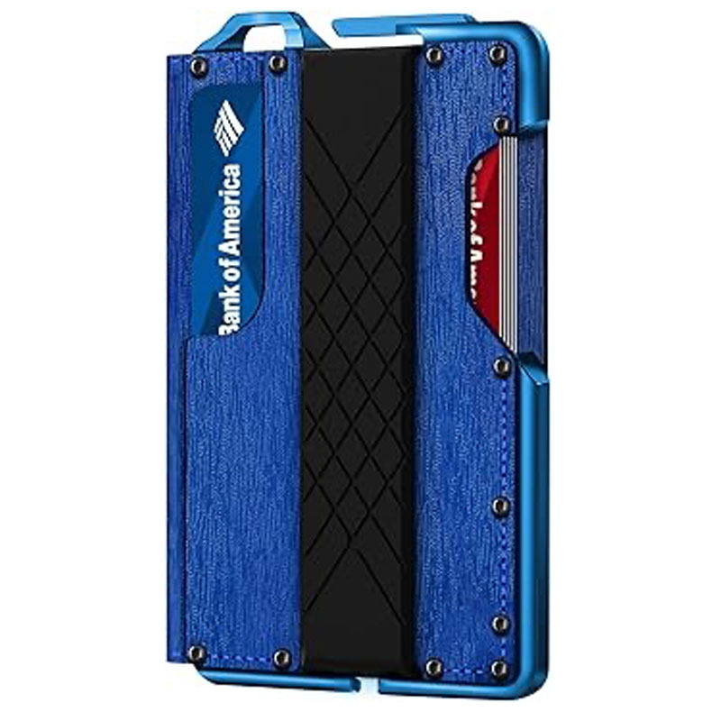 color_12-57 Wholesale Men'S Fashion Casual Genuine Leather Bark Pattern Metal Anti-Magnetic Automatic Shot Card Wallet - Image 1