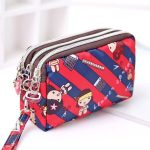 Women Fashion Solid Color Frosted Three-Layer Zipper Storage Purses - Image 19