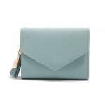 Wholesale Women Fashion Simple Solid Color Tassel Pendant Three-Fold Wallet - Image 19