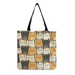 Wholesale Fashionable Foldable Portable Cute Cat Group Printing Shopping Bag - Image 37