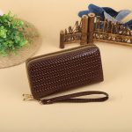 Women Fashion Simple Woven Zipper Long Purses - Image 21
