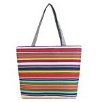 Wholesale Women Fashion Canvas Stripe Tote Bag - Image 37