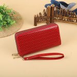 Women Fashion Simple Woven Zipper Long Purses - Image 23