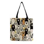 Wholesale Fashionable Foldable Portable Cute Cat Group Printing Shopping Bag - Image 41