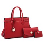Women Fashion Simple Solid Color Large Capacity Handbag Three-Piece Bag Set - Image 7