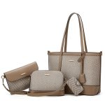 Women Fashion Casual Color Block Large Capacity Tote Bag Four-Piece Bag Set - Image 8