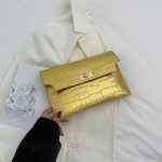 Women Simple Crocodile Flap Lock Rectangular Purses - Image 8