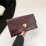 Women Fashion Rectangular Heart-Shaped Decorative Flap Cover Large Capacity Purses - Image 8