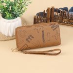 Wholesale Women Simple Fashion Vintage Letter Printing Zipper Long Purses - Image 8