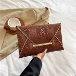 Women Fashion Creative Contrast Color Snakeskin Pattern Purses - Image 7