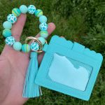Fashion Creative Multicolor Silicone Bead Bracelet Keychain Multi-Card Wallet - Image 2