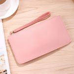 Women Fashion Simple Solid Color Soft Double Layer Wallet - Image 8
