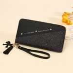 Women Fashion Color Contrast Zipper Large Capacity Long Wallet - Image 8