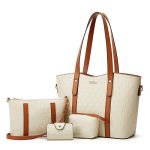 Women Fashion Casual Color Block Large Capacity Tote Bag Three-Piece Bag Set - Image 7