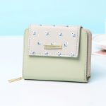 Women Basic Flower Pattern Buckle Zipper Design PU Wallet - Image 7