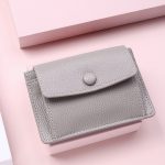 Women Basic Buckle Design Multilayer Solid Color PU Wallet - Image 8