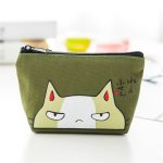 Women Cute Cat Pattern Zipper Design Canvas Wallet - Image 4