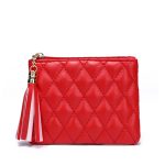 Women'S Fashion Diamond Embroidered Pu Leather Short Tassel Wallet - Image 14