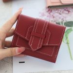 Women Fashion Solid Color Tri-Fold Compact Wallet - Image 14