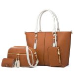 Wholesale Fashion Color Contrast Large Capacity Handbag Sets - Image 8