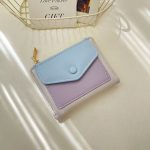 Women Fashion Color Block Flap Zipper Mini Wallet - Image 8