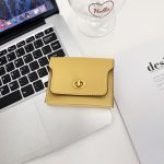 Women Fashion Simple Solid Color Lock Mini Pu Wallet - Image 8