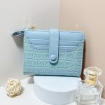Women Fashion Stone Crocodile Zipper Multi-Card Mini Wallet - Image 8