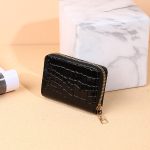 Unisex Fashion Crocodile Pattern Lacquered Multi-Card Zip Mini Wallet - Image 8