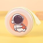 Women Cartoon Astronaut Round Mini Tinplate Zipper Wallet - Image 8