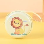 Women'S Cartoon Cute Elephant Dinosaur Round Mini Tinplate Wallet - Image 8