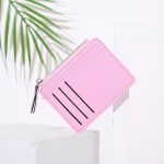 Women Fashion Simple Solid Color Litchi Zipper Wallet - Image 8