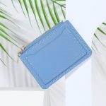 Women Fashion Simple Solid Color PU Zipper Wallet - Image 8