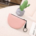 Women Fashion Solid Color Litchi Pattern Half-Round Zipper Wallet - Image 8