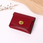 Wholesale Women Simple Solid Color Flap Lock Square Mini Wallet - Image 7