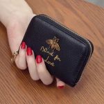Women Fashion Simple Bee Letter Decorative Multi-Card Zipper Wallet - Image 6