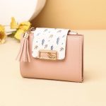 Wholesale Women Fashion Leaf Print Tassel Pendant Square Mini Wallet - Image 8