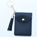 Wholesale Women Fashion Retro Solid Color Pu Tassel Card Keychain Wallet - Image 6