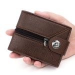 Wholesale Men Simple Magnetic Buckle Zipper Multi-Card Large Capacity Wallet - Image 7