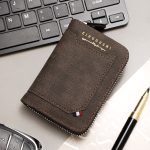 Men Fashion Frosted Stitching Multi-Card Zipper Wallet - Image 6