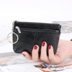 Wholesale Women Fashion Solid Color Leather Card Bag Zipper Wallet - Image 8