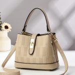 Women Fashion Casual Contrast Color Large Capacity Bucket Handbag - Image 7